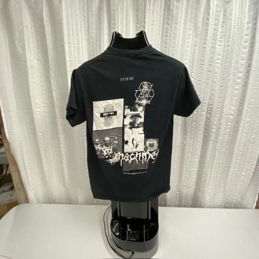 Vitriol Machines T Shirt Mens Small Black Y2K Cyber Dystopian Graphic Streetwear